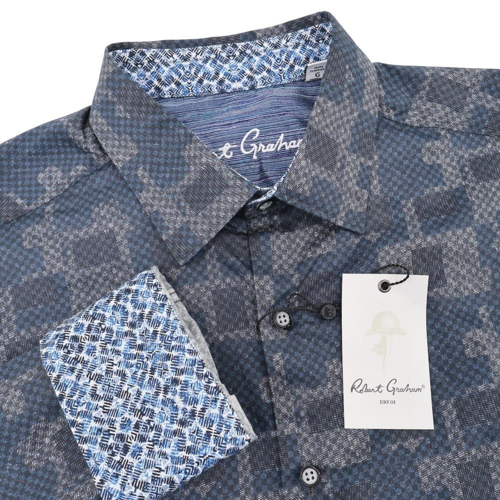 NEW Robert Graham Serrano Button Down Classic Fit Long Sleeve Shirt Flipp Cuff L